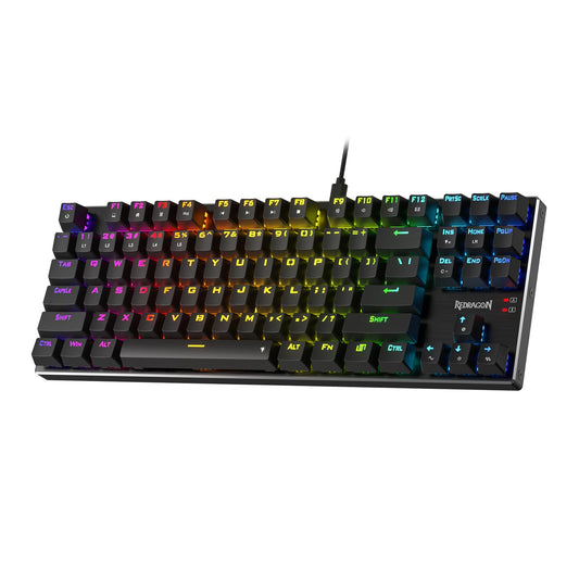 Redragon K660 (K556 TKL) RGB Wired Gaming Keyboard  80% 87 Keys Mechanical Keyboard w/Aluminum Base  Upgraded Hot-Swap Socket and Noise Absorbing Foams  Quiet Linear Red Switch
