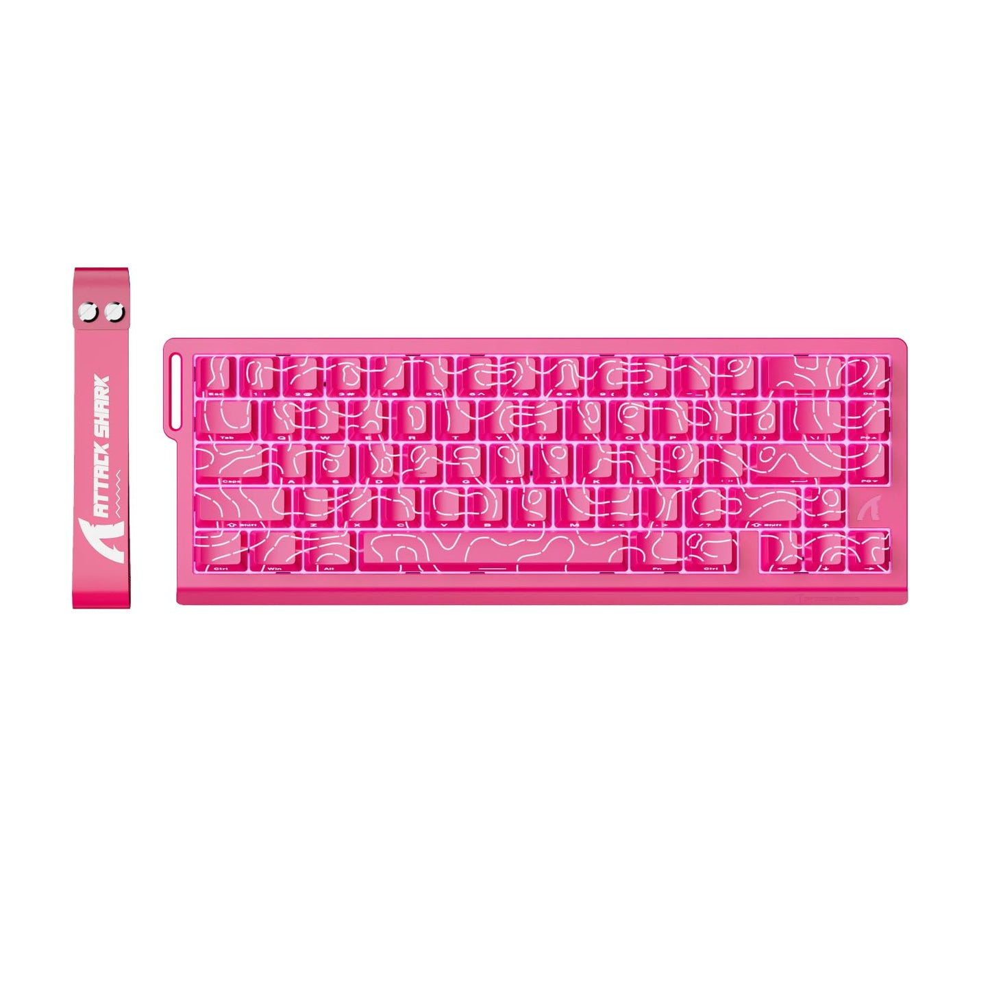 ATTACK SHARK X68HE Rapid Trigger Mechanical Gaming Keyboard 60% Wired with Adjustable Actuation Hall Effect Magnetic Switch 8KHz Polling Rate RGB Backlit Top Mount Side Printed Keycap(Rose Contour)