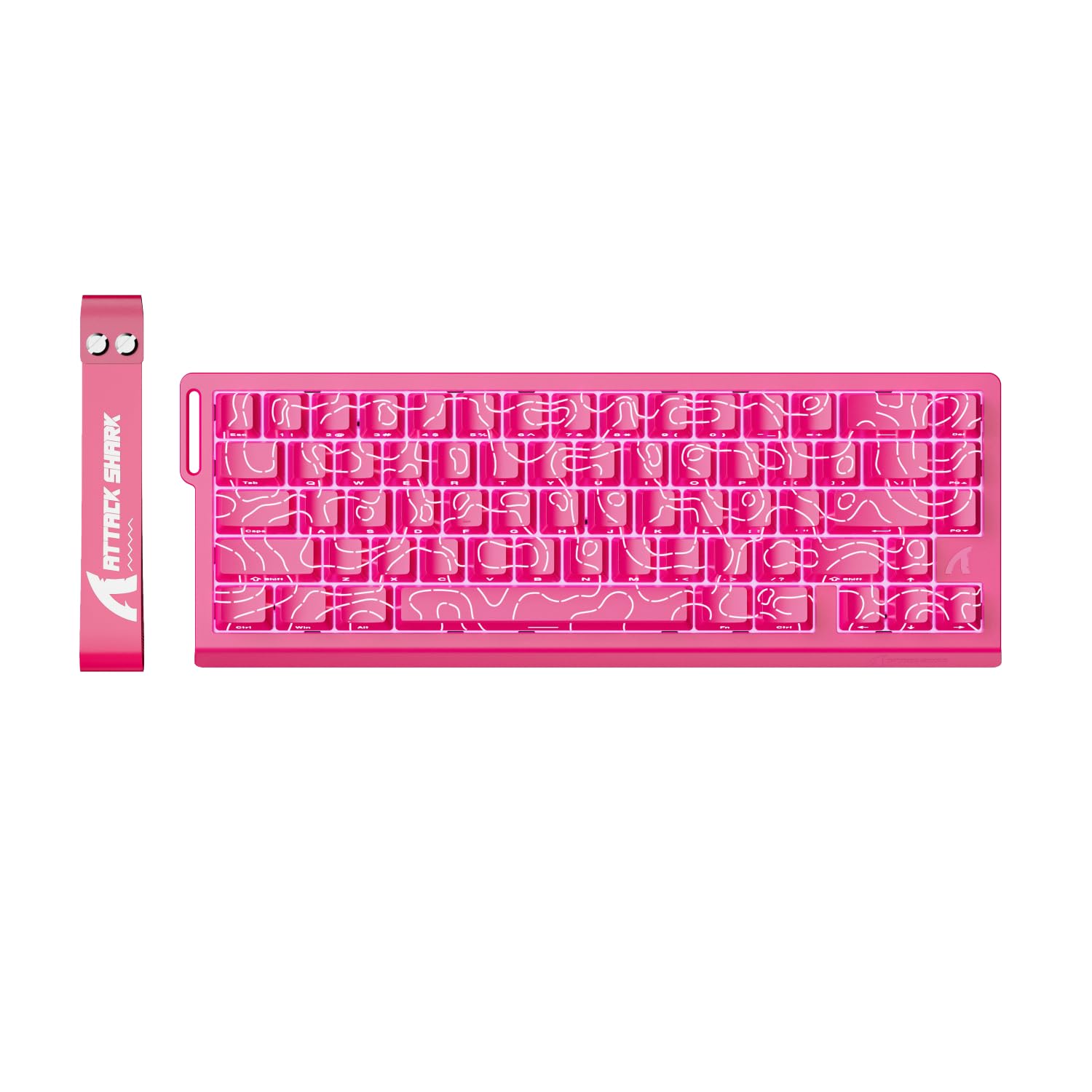 ATTACK SHARK X68HE Rapid Trigger Mechanical Gaming Keyboard 60% Wired with Adjustable Actuation Hall Effect Magnetic Switch 8KHz Polling Rate RGB Backlit Top Mount Side Printed Keycap(Rose Contour)