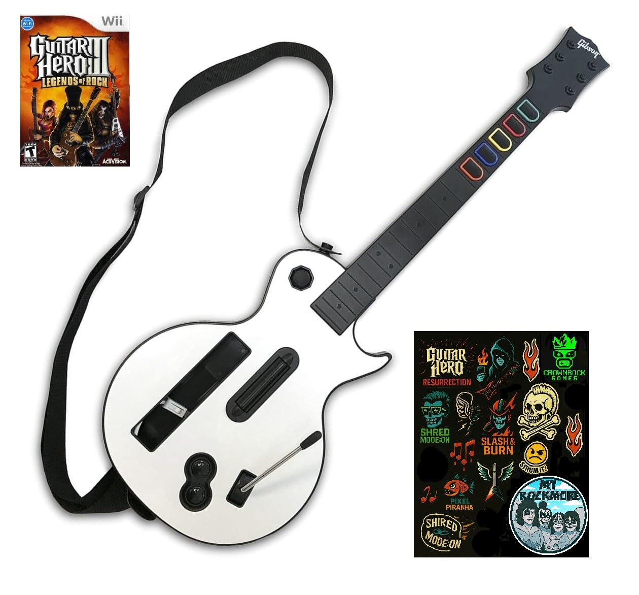 Original Wii Guitar Bundle - Les Paul Wii Controller + Game (Renewed)
