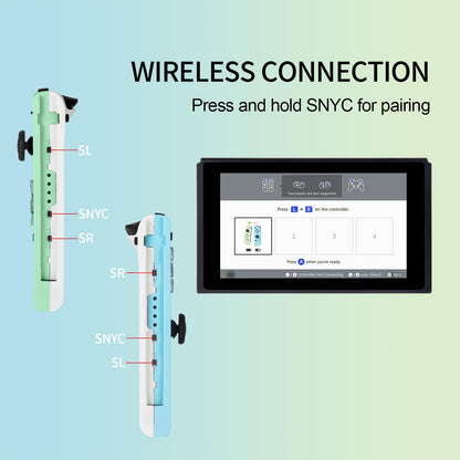 Wireless Switch Controllers - Joypad Compatible with OLED/Lite, Wake-up Support, 6-Axis Gyro, Blue Green