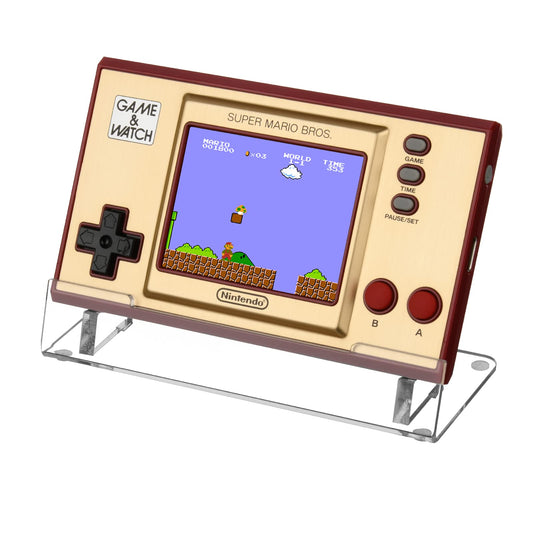 CaSZLUTION Clear Acrylic Stand Compatible with New Nintendo Game & Watch Handheld Portable Game Console - Super Mario Bros - Legend of Zelda - Display Holder Stand
