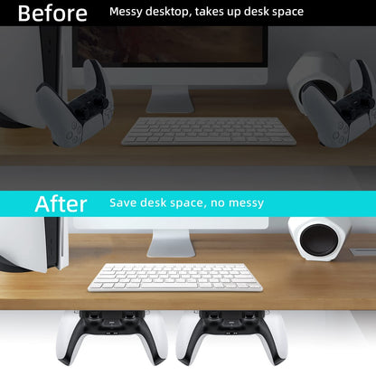 Mcbazel Under Desk Mount for PS5/PS4 Controller - Black, Model MT-050084, Table Stand Holder Compatible with PlayStation 5/4