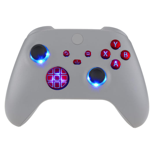 eXtremeRate Multi-Colors Luminated D-pad Thumbsticks Start Back Sync ABXY Buttons for Xbox Series X/S Controller  Scarlet Red Classical Symbols Buttons DTF V2 LED Kit for Xbox Core Model 1914