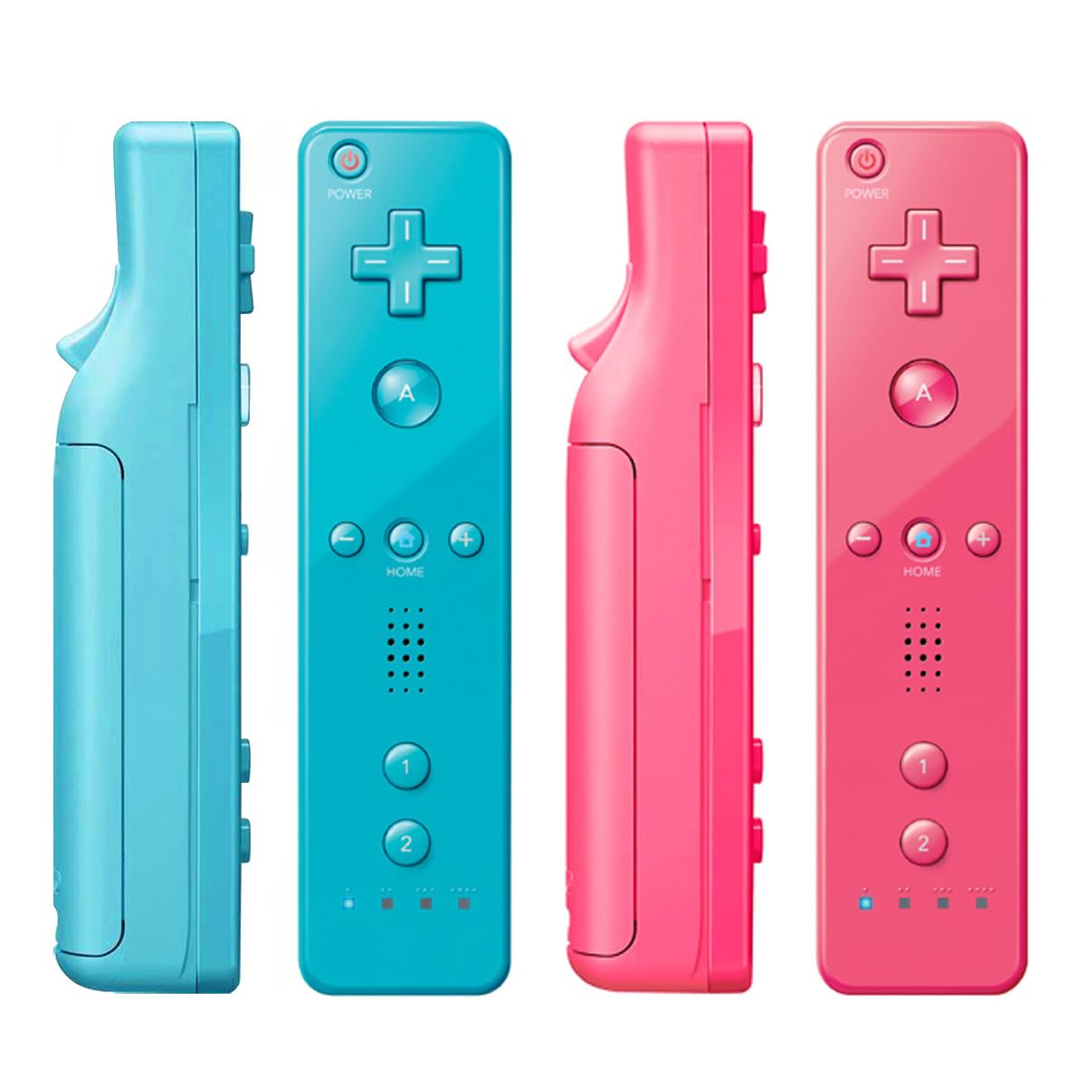 TIANHOO Wii & Wii U Remote Controller 2 Pack with Silicone Case & Wrist Strap - Pink & Blue