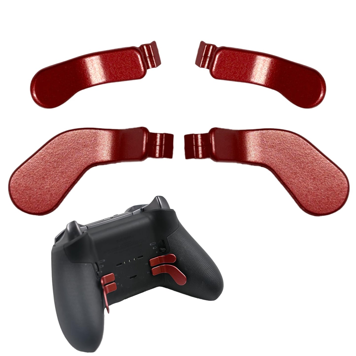 4 Pack Elite Controller Paddles for Xbox One Elite Series 2 Controller Elite Series 2 Core Controller Metal Paddles Back Hair Trigger Locks Replacement Accessories for Xbox Elite 2 Core/Elite Controller Series 2(Dull red) [video game]