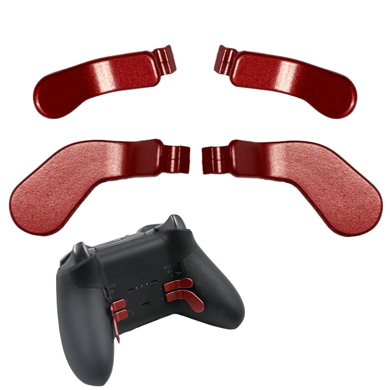 4 Pack Elite Controller Paddles for Xbox One Elite Series 2 Controller Elite Series 2 Core Controller Metal Paddles Back Hair Trigger Locks Replacement Accessories for Xbox Elite 2 Core/Elite Controller Series 2(Dull red) [video game]