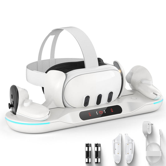 Dxldfks Auto-Clamping Charging Dock for Meta Quest 3 and Accessories Controllers