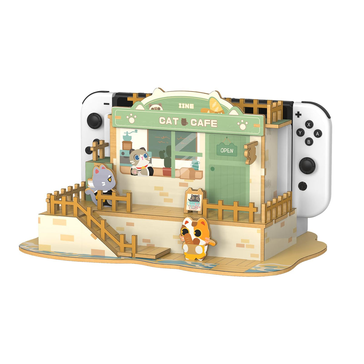 IINE Faceplate Cover for Switch/OLED Dock  Cute Cat Bakery Switch/OLED Dock Shell  DIY Replacement Shell Compatible with Switch/OLED Dock