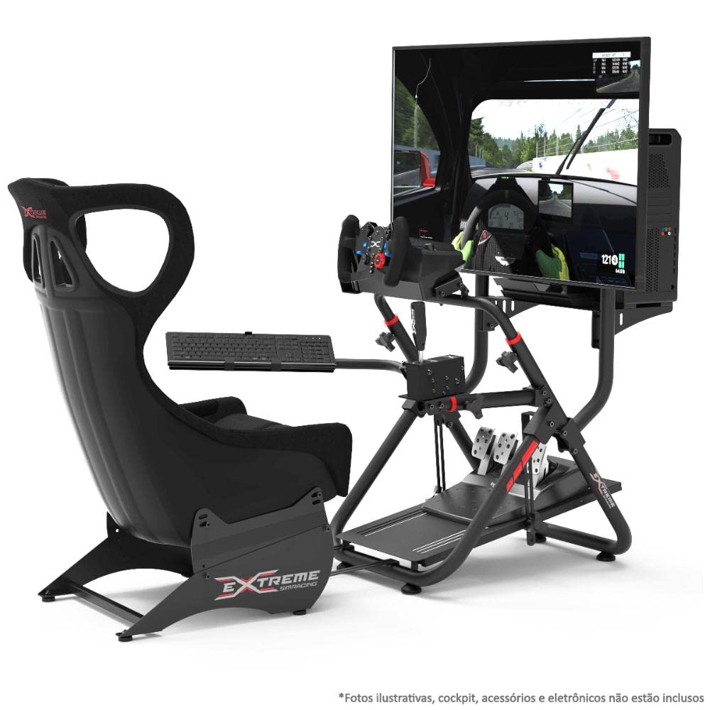 Extreme Simracing TV Stand Add-on for Wheel Stand SXT V2 - Black, Metal, Fits TVs up to 50" - Model 940