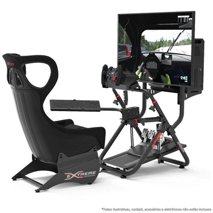 Extreme Simracing TV Stand Add-on for Wheel Stand SXT V2 - Black, Metal, Fits TVs up to 50" - Model 940