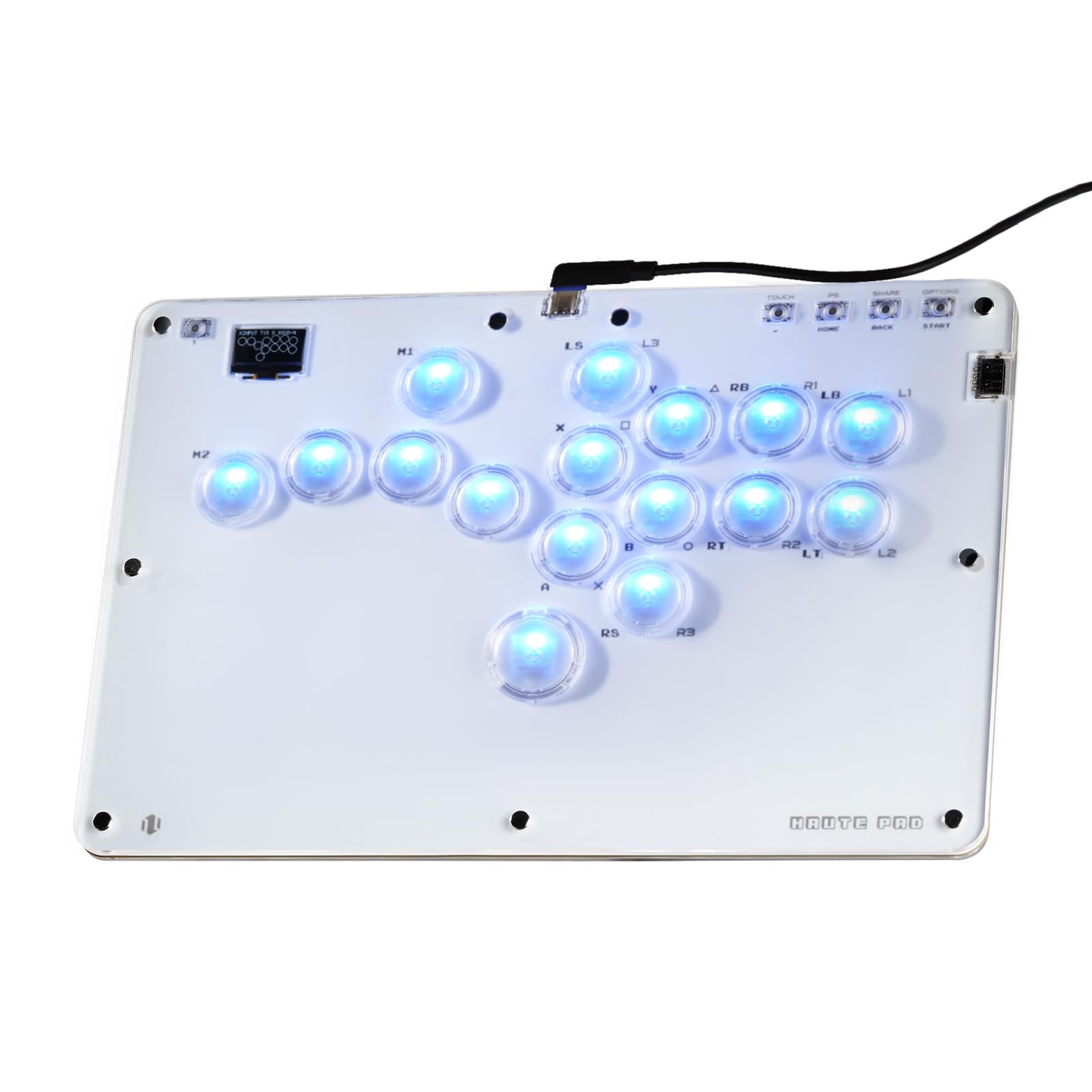 ONEED Haute42 Leverless Controller Arcade Stick R16: Leverless Controller with Rims Leverless Arcade Stick for PC/PS4/Switch Game Crystal Low-Profile Switch FightPad Support Hot Swap & SOCD