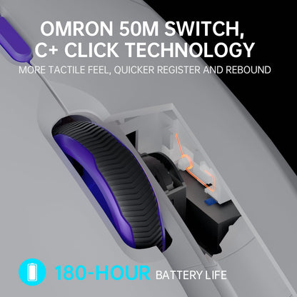 Rapoo VT9PRO 4K Wireless Gaming Mouse - 26000 DPI, 10 Programmable Buttons, 180h Battery Life, White