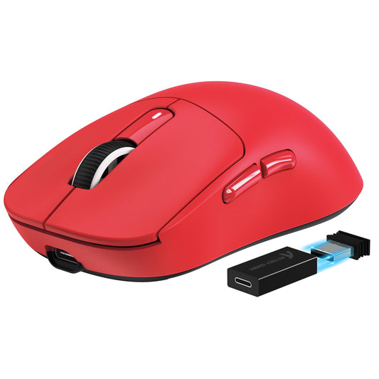 ATTACK SHARK X3PRO 4K/8K Lightweight Wireless Gaming Mouse with Tri-Mode(Wired/2.4GHz/BT) PAW3395 Optical Sensor 26K DPI Kailh GM8.0 Switch Long Battery 7 Buttons for PC/Laptop/Win/Mac(Red)