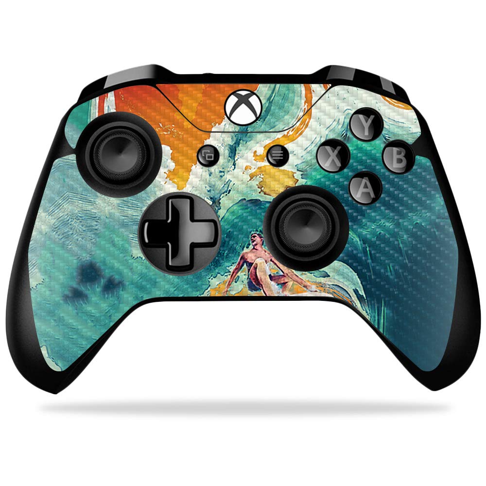 MightySkins Carbon Fiber Skin for Microsoft Xbox One X Controller - Acid Surf | Protective  Durable Textured Carbon Fiber Finish | Easy to Apply  Remove  and Change Styles | Made in The USA