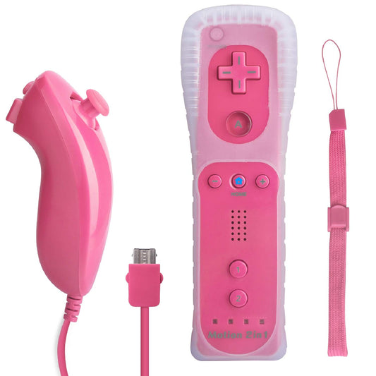 TechKen Wireless Controller for Wii U - Motion Plus, Pink, 1 Pack