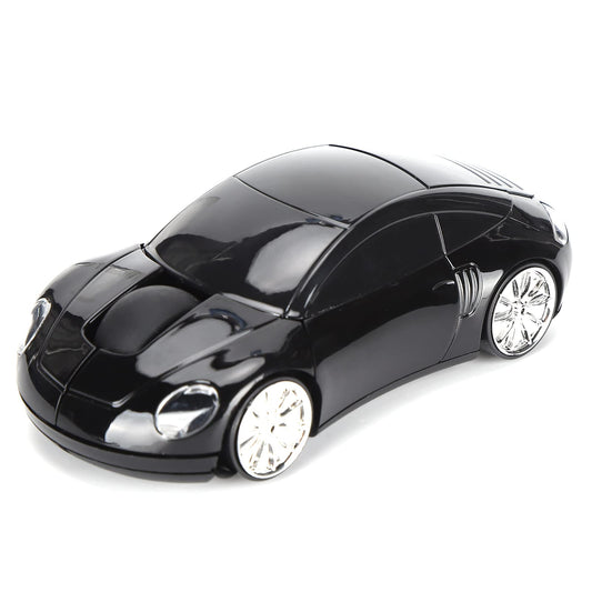 ASHATA 2.4G Wireless Mouse  Cute Car Mouse with USB Reciver  1600DPI Optical Mice for PC Computer Laptop Tablet  with LED Light (Black)
