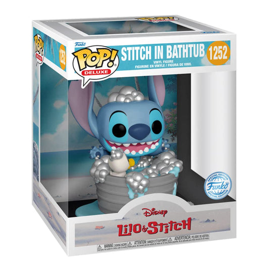 Funko character-themed Pop! Deluxe Vinyl Figure Stitch in Bathtub 9cm