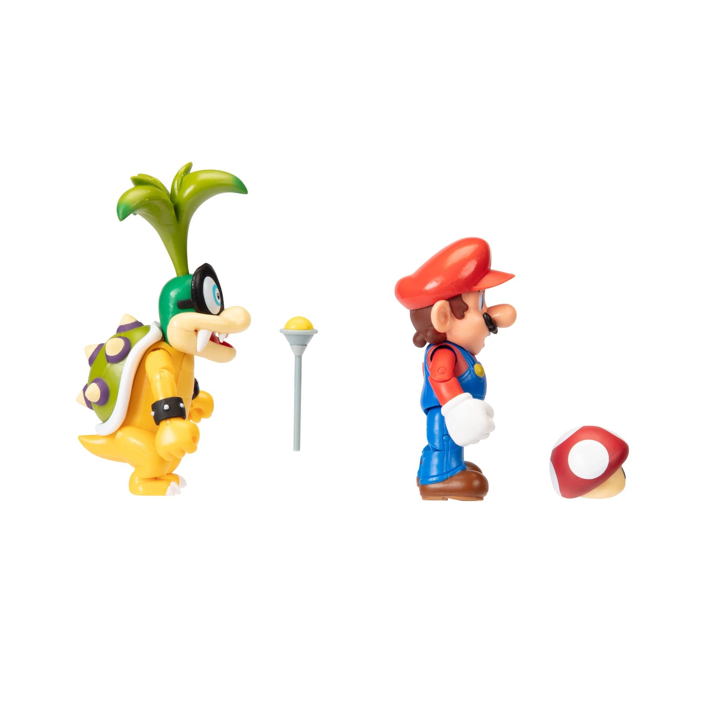 Super Mario 4" Action Figure 2 Pack - Mario vs. Iggy Koopa - Collectible Toy Set