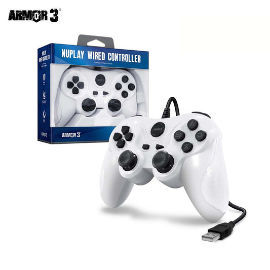 Armor3 Nuplay Wired Game Controller for PS3 (White)