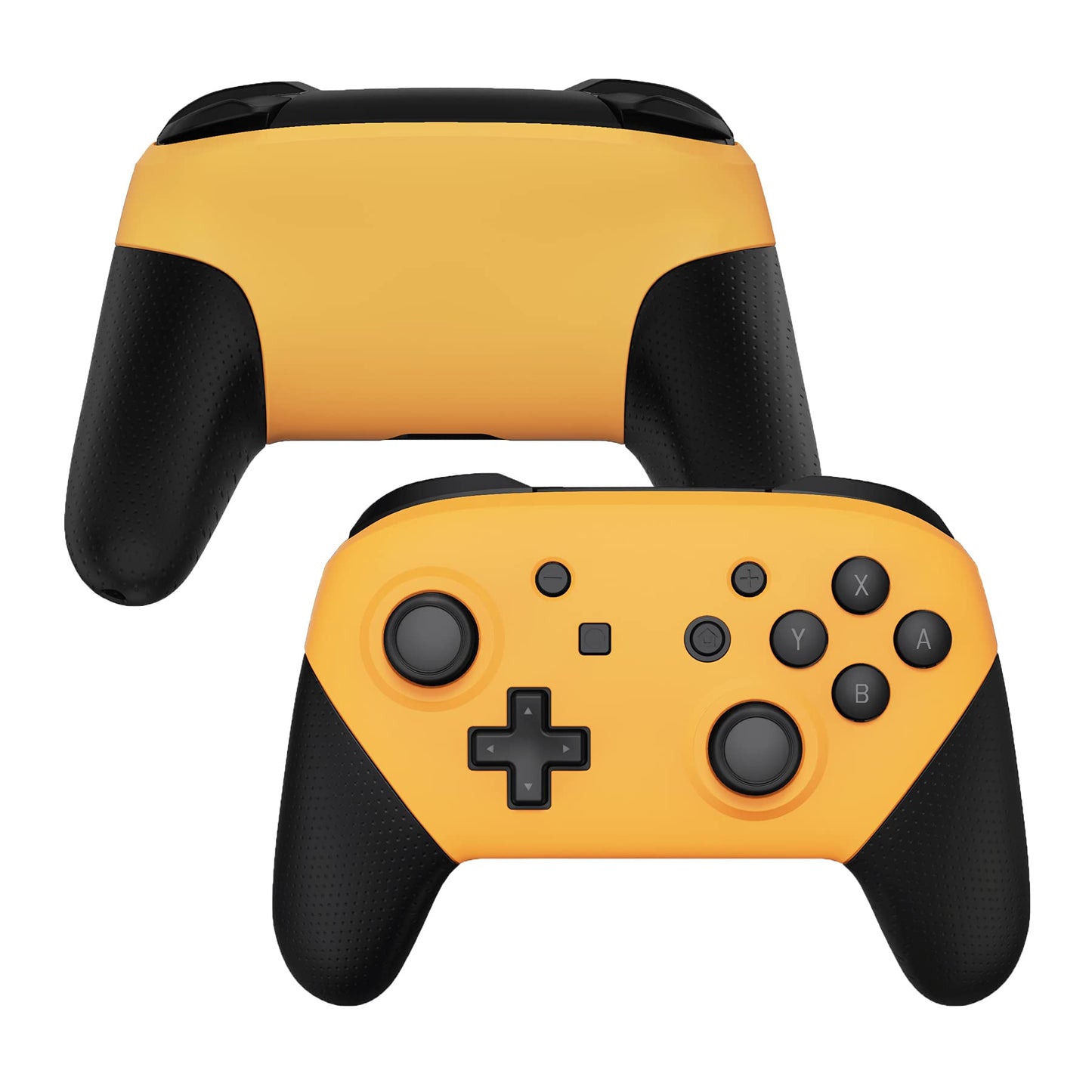 eXtremeRate Caution Yellow Faceplate and Backplate for Nintendo Switch Pro Controller  Soft Touch DIY Replacement Shell Housing Case for Nintendo Switch Pro - Controller NOT Included