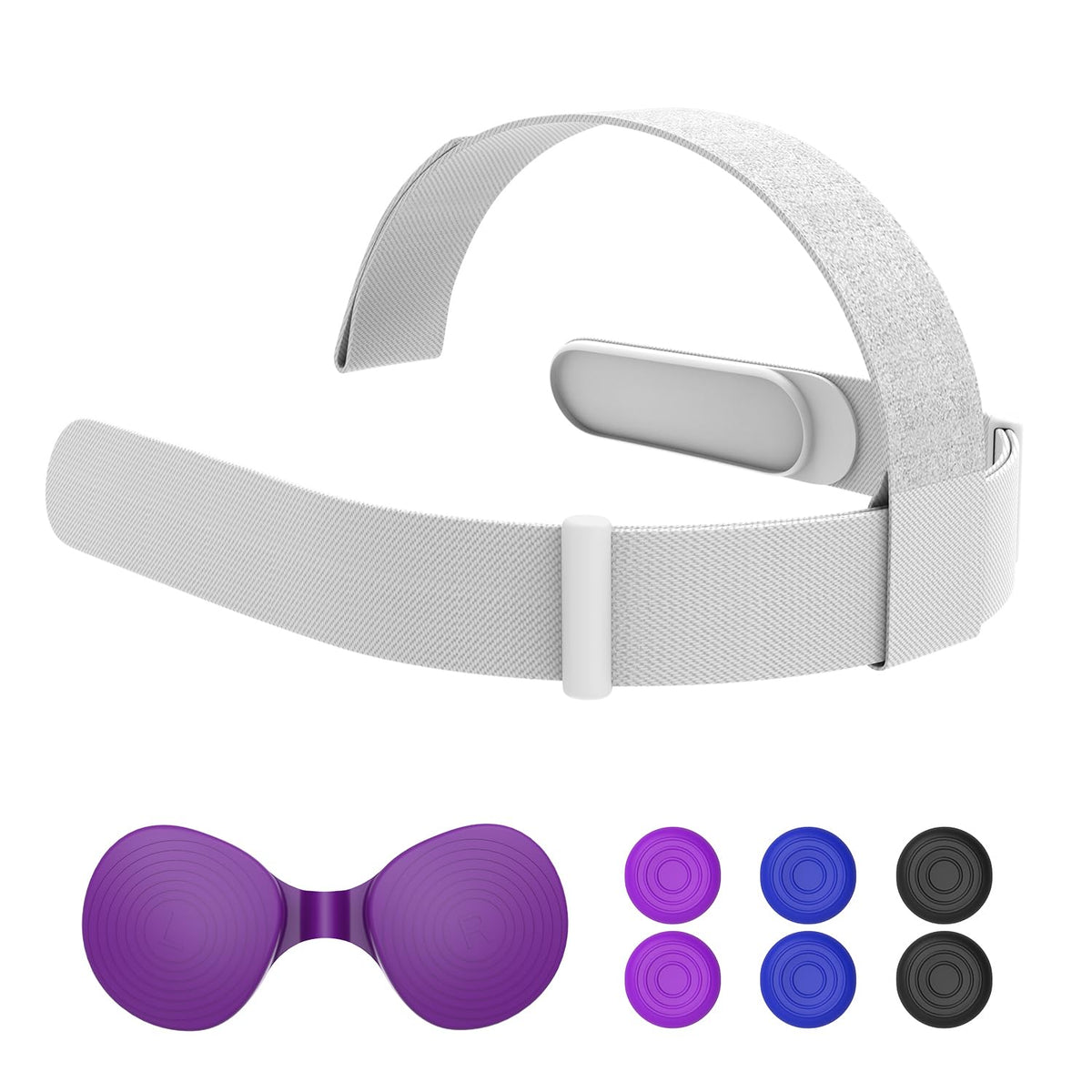 Head Strap for Oculus Quest 2 Headset  Original Replacement Head Strap Compatible with Meta Quest 2  VR Accessories with 3 Pair Thumb Grip Caps and Lens Cover for Oculus Quest 2