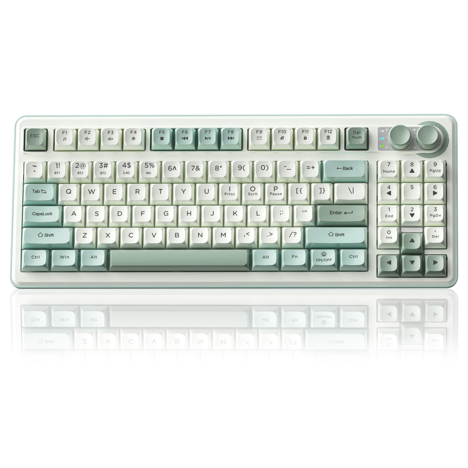 CORBOBO SOLAKAKA SK90-75% Wireless Keyboard  Cute Creamy Gaming Keyboard with Number Pad  Tri-Mode BT5.0/2.4G/USB-C  Media Knob  RGB Backlit  Quiet Keys Silent Office Keyboards for PC MAC