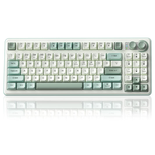 CORBOBO SOLAKAKA SK90-75% Wireless Keyboard  Cute Creamy Gaming Keyboard with Number Pad  Tri-Mode BT5.0/2.4G/USB-C  Media Knob  RGB Backlit  Quiet Keys Silent Office Keyboards for PC MAC
