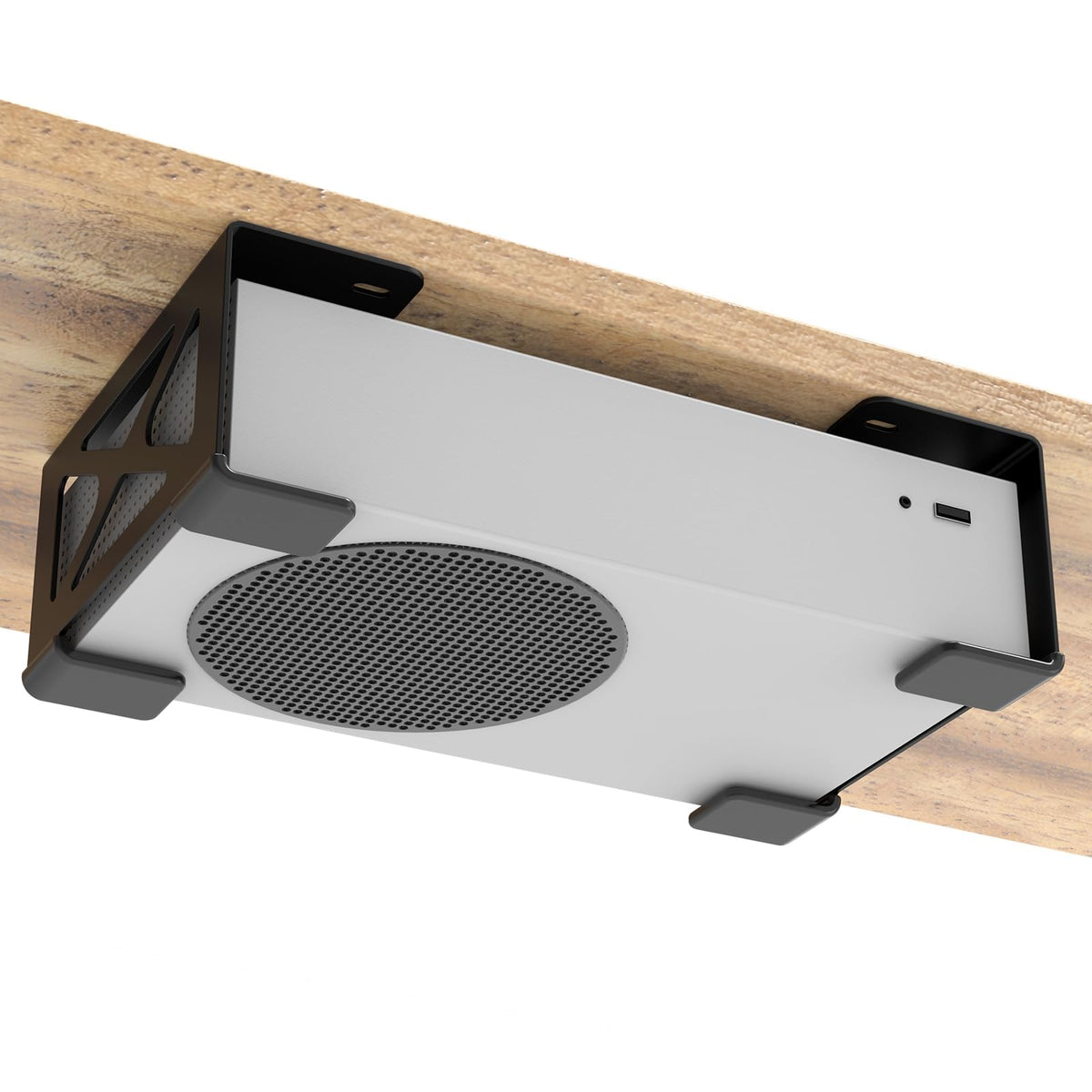Famiron Under Desk Storage Mount Compatible for Xbox Series S  One S/X  360 - Metal Under Desktop Holder for Mini PC