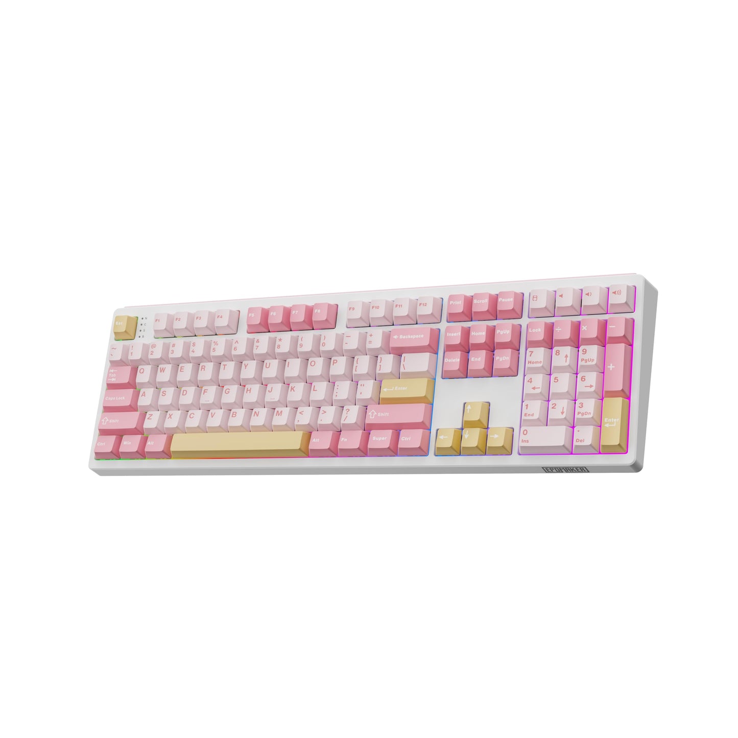 EPOMAKER TH108 Full Size Mechanical Keyboard  Wireless Gaming Keyboard with 8000mAh Battery  Creamy Gasket  108 Keys  Hot Swap  Custom Driver  RGB Backlight (Pink  Sea Salt Silent)