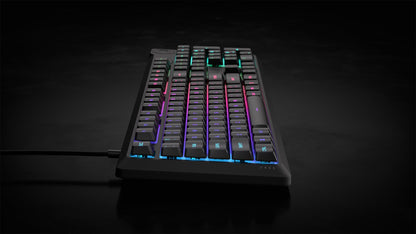 Corsair K55 CORE RGB Gaming Keyboard – Quiet Switches, Spill Resistant, Ten-Zone RGB, iCUE Compatible, QWERTY NA, Black