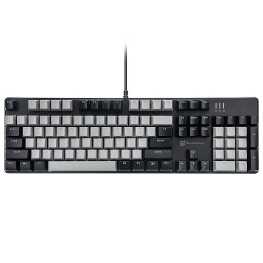 Merdia Mechanical Gaming Keyboard | Blue Switch | 104 Keys US Layout | Wired | Hot Swappable | Silent | Black & Grey