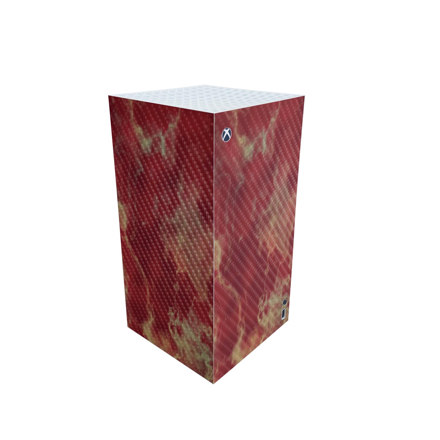 Carbon Fiber Gaming Skin Compatible with Microsoft Xbox Series X Digital Edition - Crimson Marble - Premium 3M Vinyl Protective Wrap Decal Cover - Easy to Apply | Crafted in The USA by MightySkins