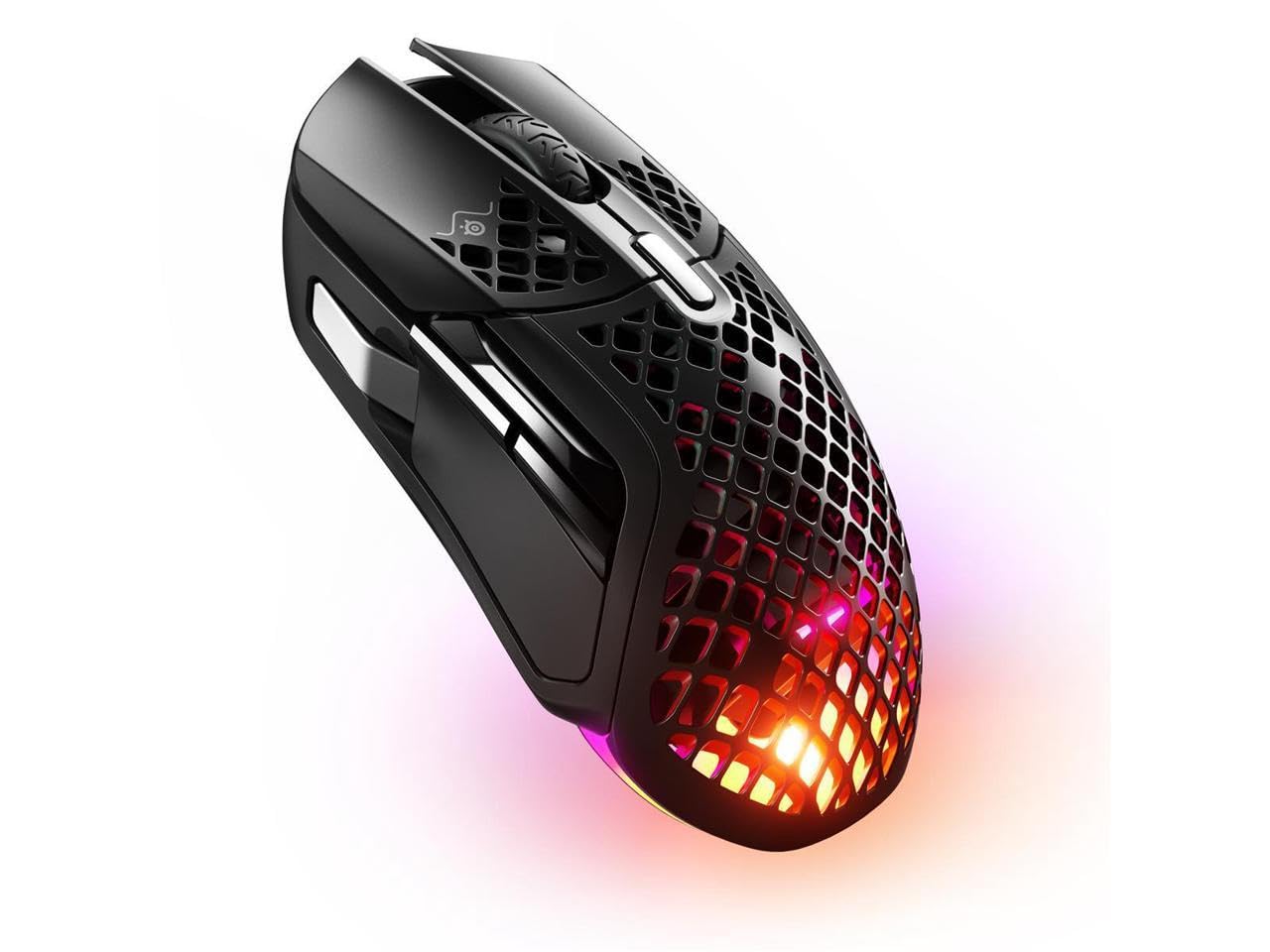 SteelSeries Aerox 5 Wireless - Holey RGB Gaming Mouse - Ultra-lightweight Water Resistant Design - 9 Buttons - Bluetooth/2.4 GHz - 18K DPI TrueMove Air Optical Sensor