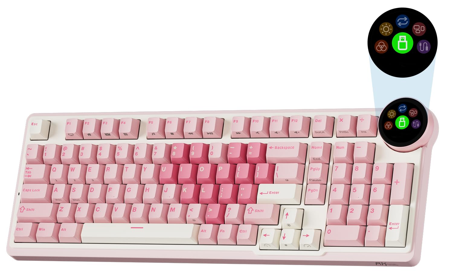 RK ROYAL KLUDGE N99 Wireless Mechanical Keyboard with Screen & Knob  BT/2.4G/USB-C  96% Hot Swappable Pre-lubed Tactile Switches  Gasket Mount  RGB Mechanical Gaming Keyboards