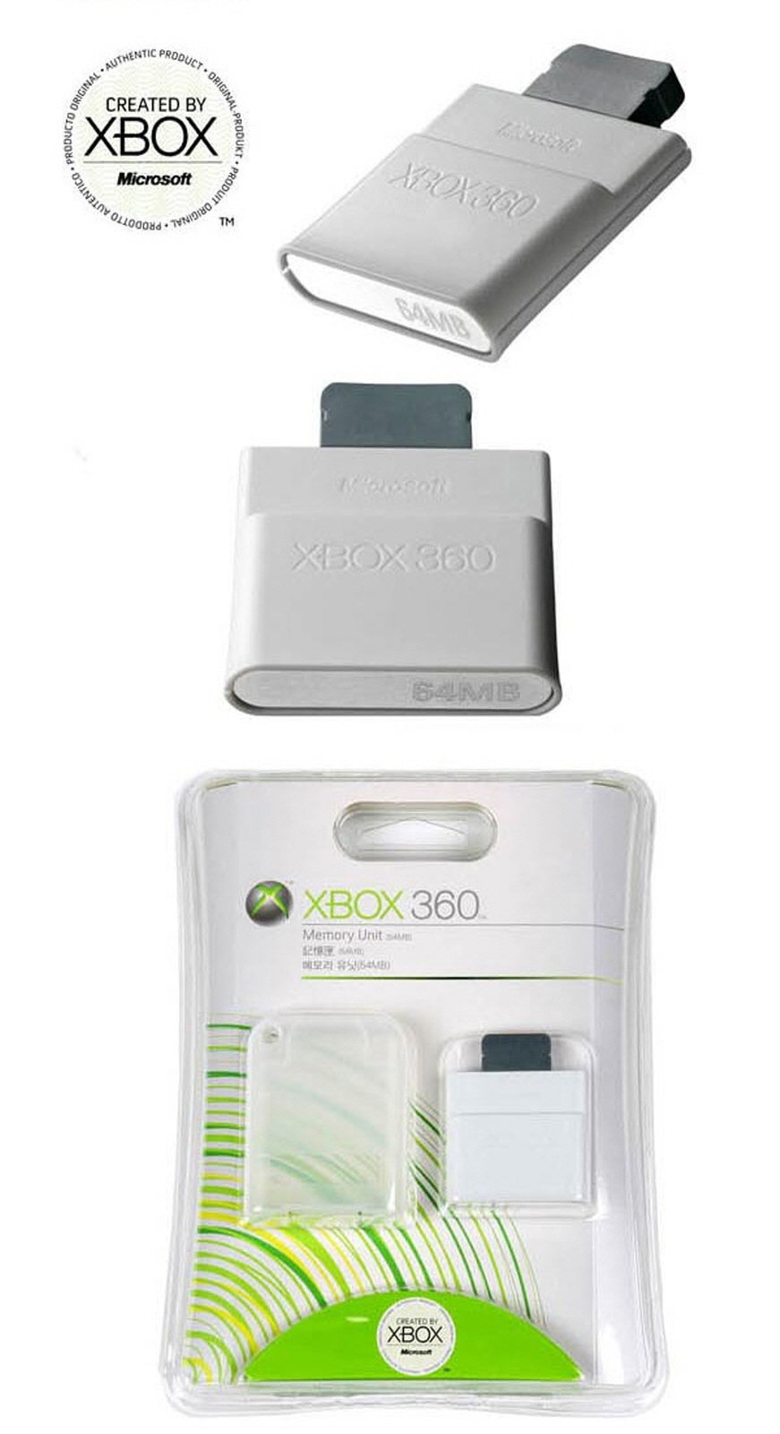 Microsoft Xbox 360 64MB Memory Unit - Grey - Model VAMSFT 882224021524 for Original Xbox 360 Console