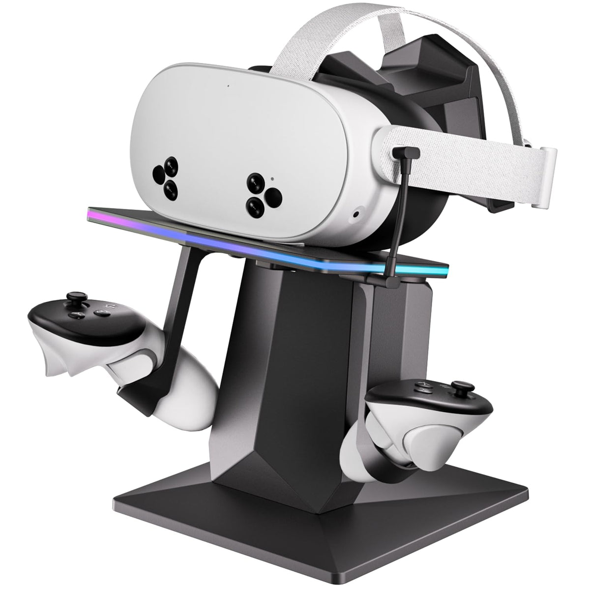 ODGG Charging Dock Compatible with Meta Quest 2  Meta Quest 3 or Meta Quest 3S  Support Fast Charging VR Charging Station with RGB Light  Type-C Cable  VR Controllers Holder Stand
