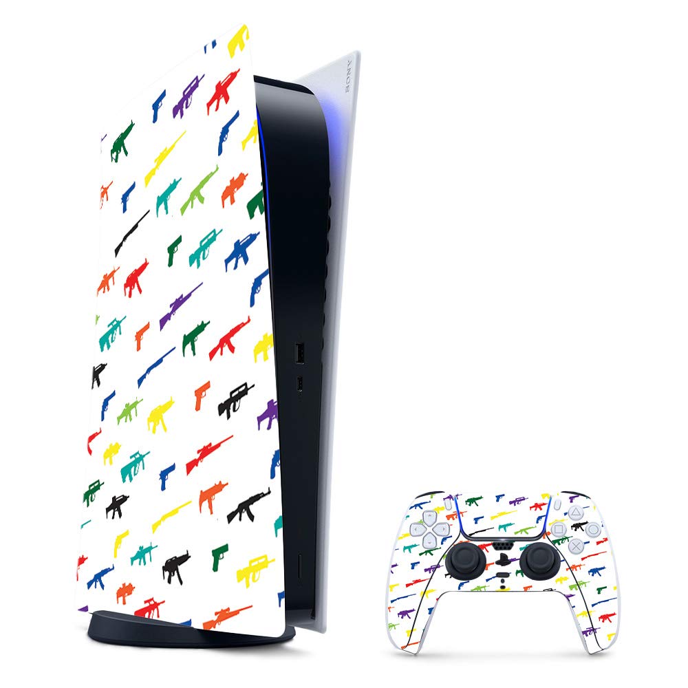 MightySkins Gaming Skin for PS5 / PlayStation 5 Digital Edition Bundle - Fun Guns | Protective Viny wrap | Easy to Apply and Change Style | Made in The USA