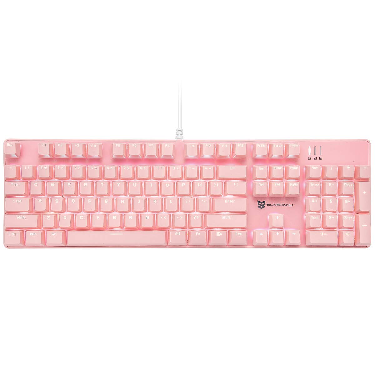Merdia Mechanical Keyboard Gaming Keyboard | Red Switch Pink Backlit Keyboard | 104 Keys US Layout | Wired Gaming Keyboard | Hot Swappable Mechanical Keyboard | PC Gaming Keyboards