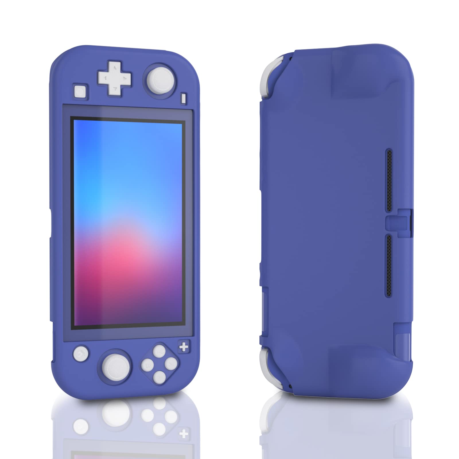 ECHZOVE Comfort Grip Case for Switch Lite - Durable Plastic, Dark Blue Color