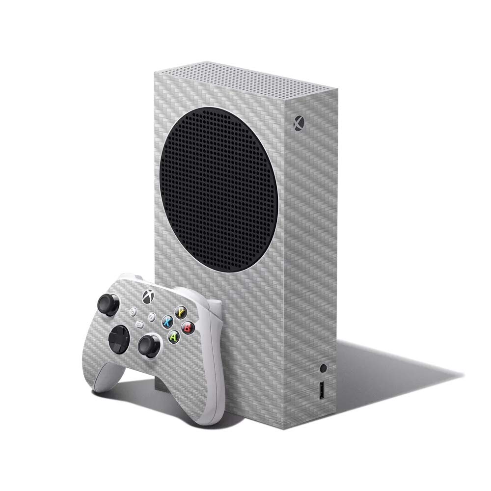 MightySkins Carbon Fiber Skin Compatible with Xbox Series S Bundle - Cold Steel | Protective  Durable Textured Carbon Fiber Finish | Easy to Apply and Change Styles | Made in The USA
