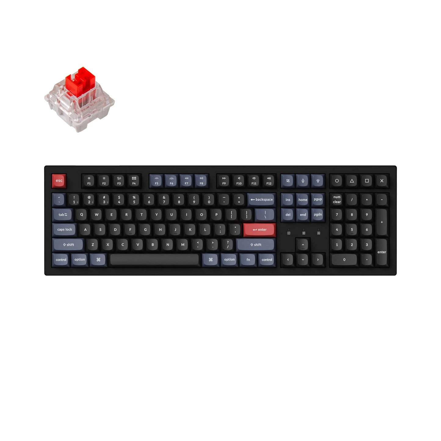 Keychron K10 Pro Wireless Custom Mechanical Keyboard  Full-Size QMK/VIA Programmable Bluetooth/Wired White Backlight with Hot-swappable Keychron K Pro Red Switch Compatible with Mac Windows Linux