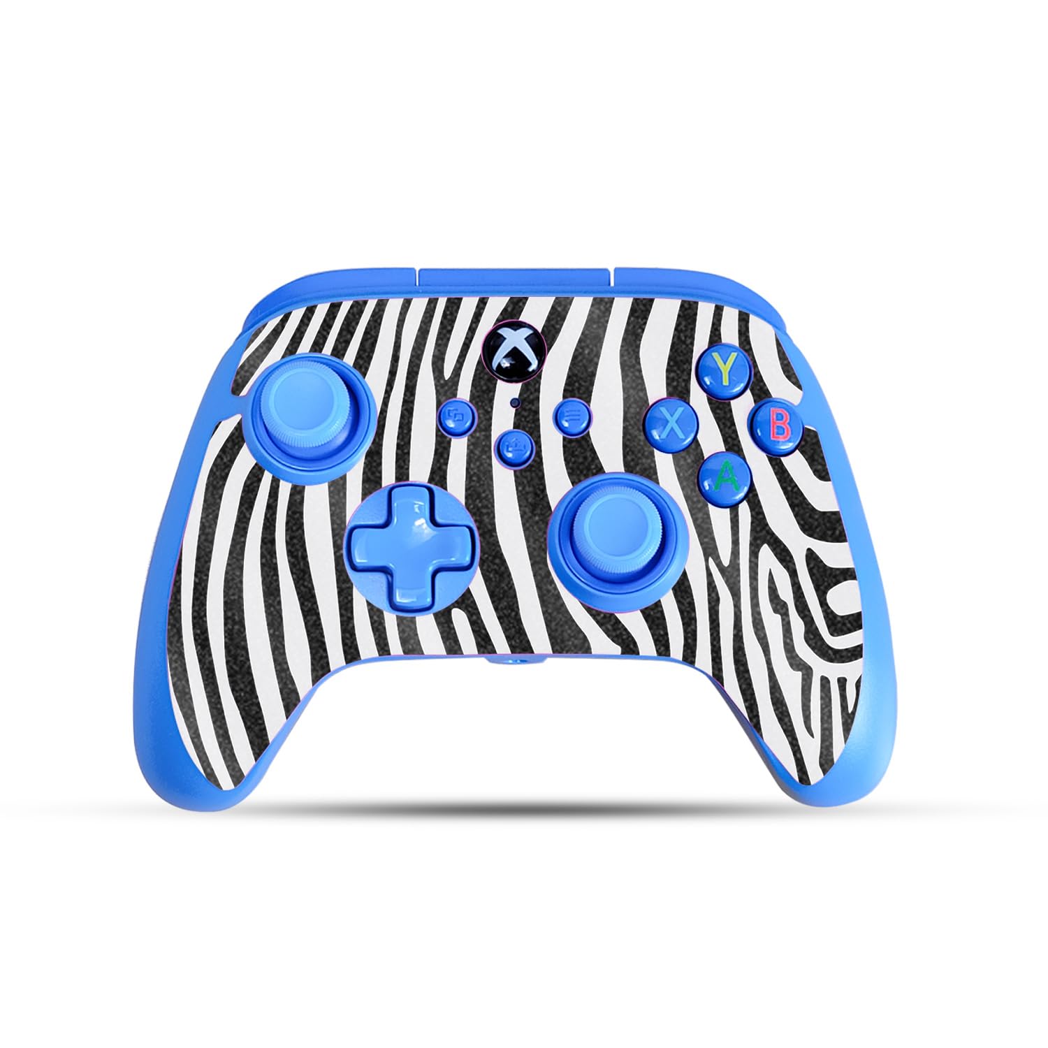 Glossy Glitter Gaming Skin Compatible with PowerA Xbox Series X|S Enhanced Wired Controller - Black Zebra - Premium 3M Vinyl Protective Wrap Decal Cover | Crafted in The USA by MightySkins