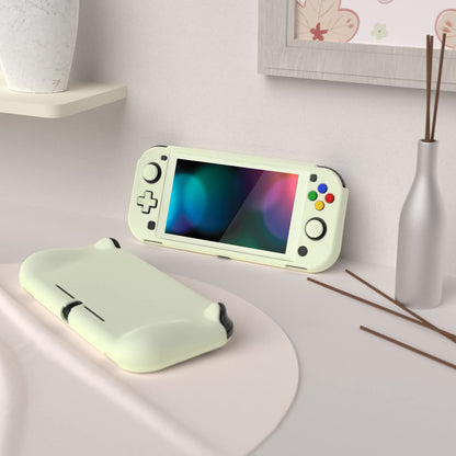 PlayVital ZealProtect Case for Nintendo Switch Lite - Hard Shell, Ergonomic Grip, Screen Protector, Antique Yellow