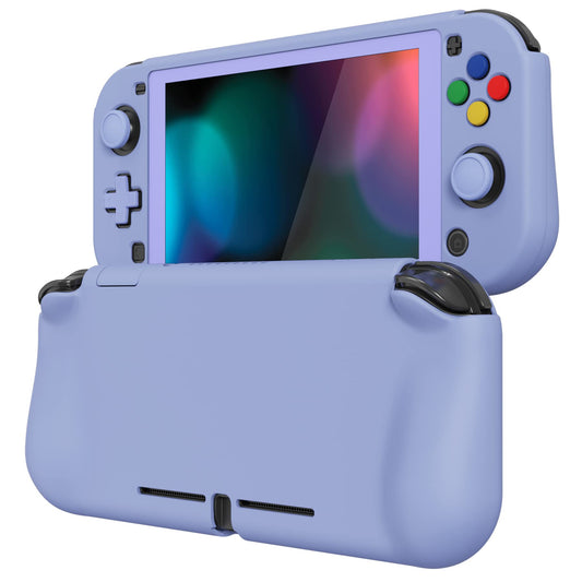 PlayVital Protective Case for Nintendo Switch Lite - Hard Shell, Ergonomic Grip, Light Violet, Includes Screen Protector & Thumb Caps