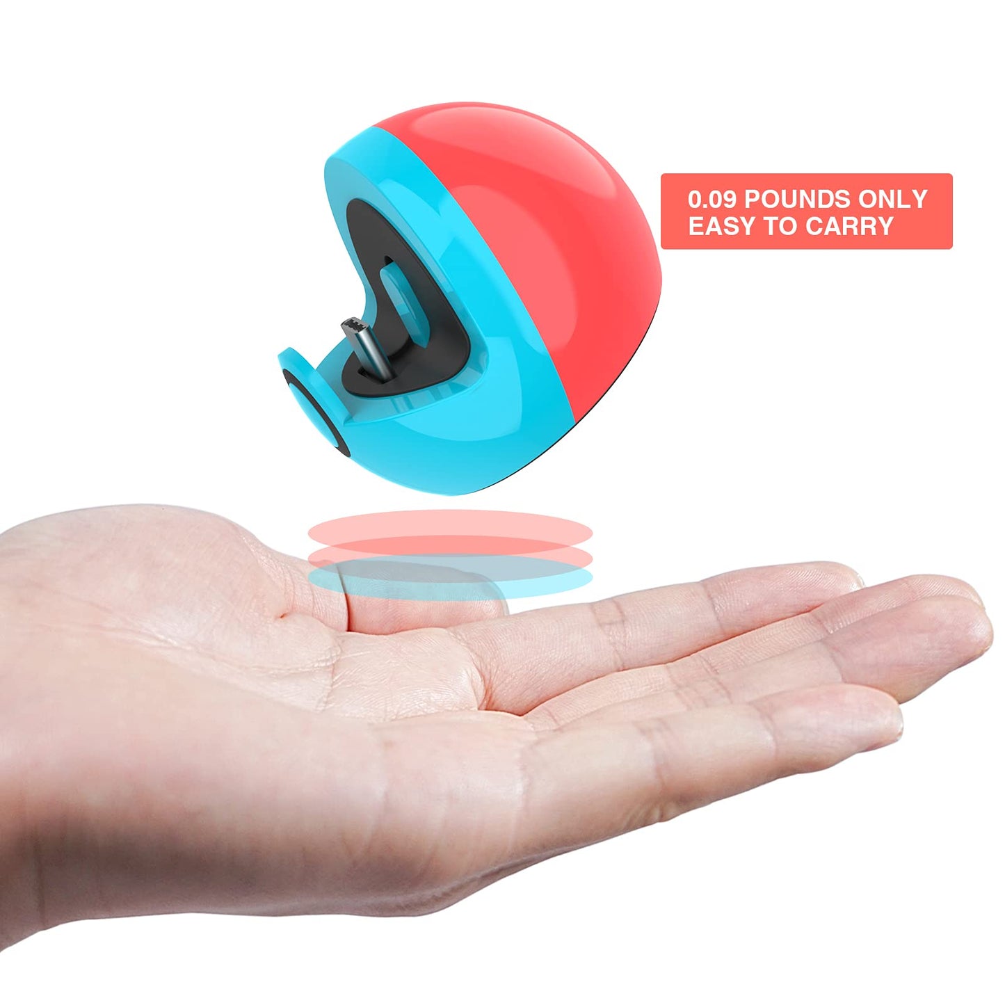 HEIYING Charging Dock for Nintendo Switch - Type C Stand Station, Neon Blue & Red, Model HY01, Silicone Material