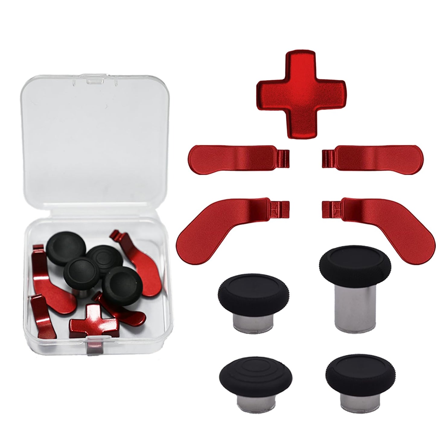 9in1 fine design 2 Controller Paddles for Xbox fine design Series 2/ Series 2 Core Controller   fine design 2/ 2 Core Controller Accessories Parts with 4 Paddles  4 Thumbsticks  1 Standard D-Pads (Red)