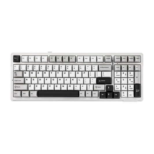 EPOMAKER x Aula F99 Wireless Mechanical Keyboard  Hot Swappable Gasket Custom Gaming Keyboard with Five-Layer Padding  Bluetooth/2.4GHz/USB-C  8000mAh Battery (White Grey  Graywood V3 Switch)