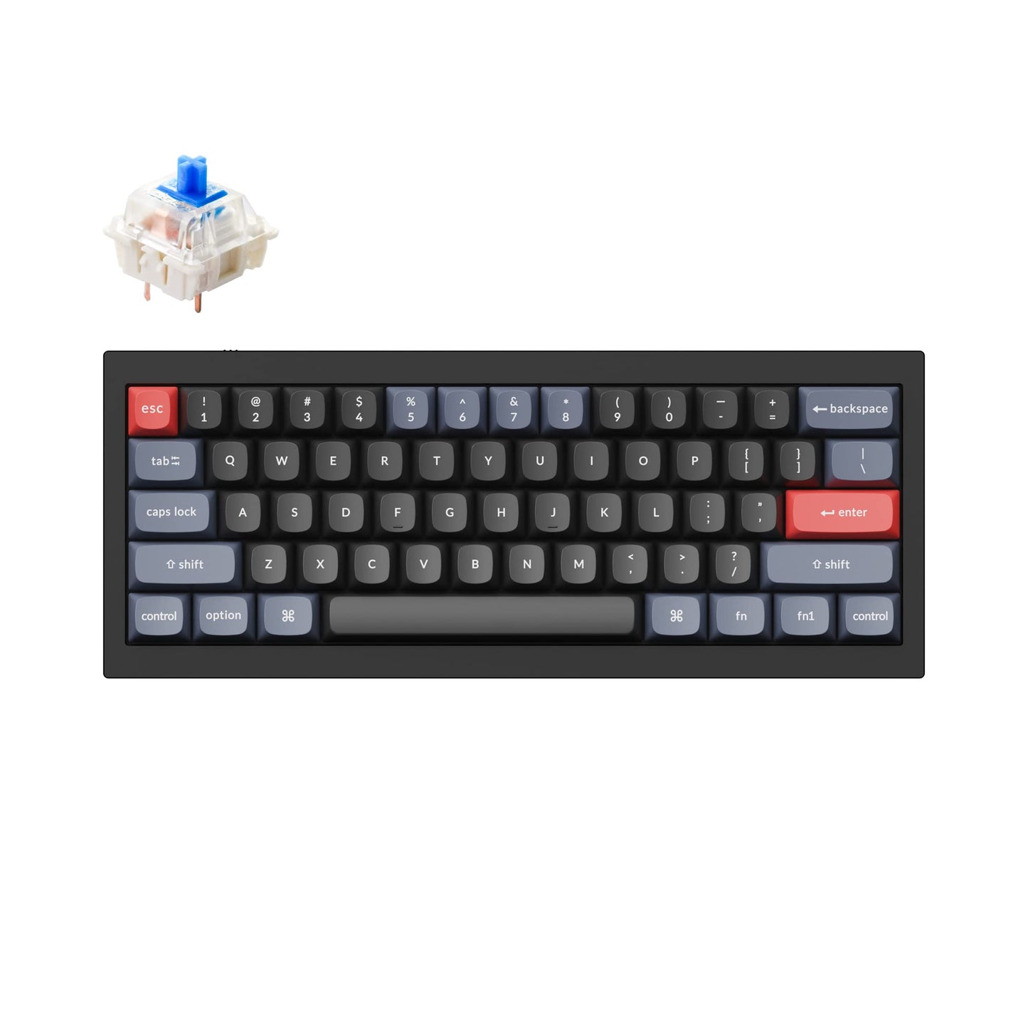 Keychron Q4 Wired Custom Mechanical Keyboard  QMK/VIA Programmable Macro  Full Aluminum  Hot-Swappable Gateron G Pro Blue Switch  60% Layout Double Gasket Compatible with Mac and Windows - Black
