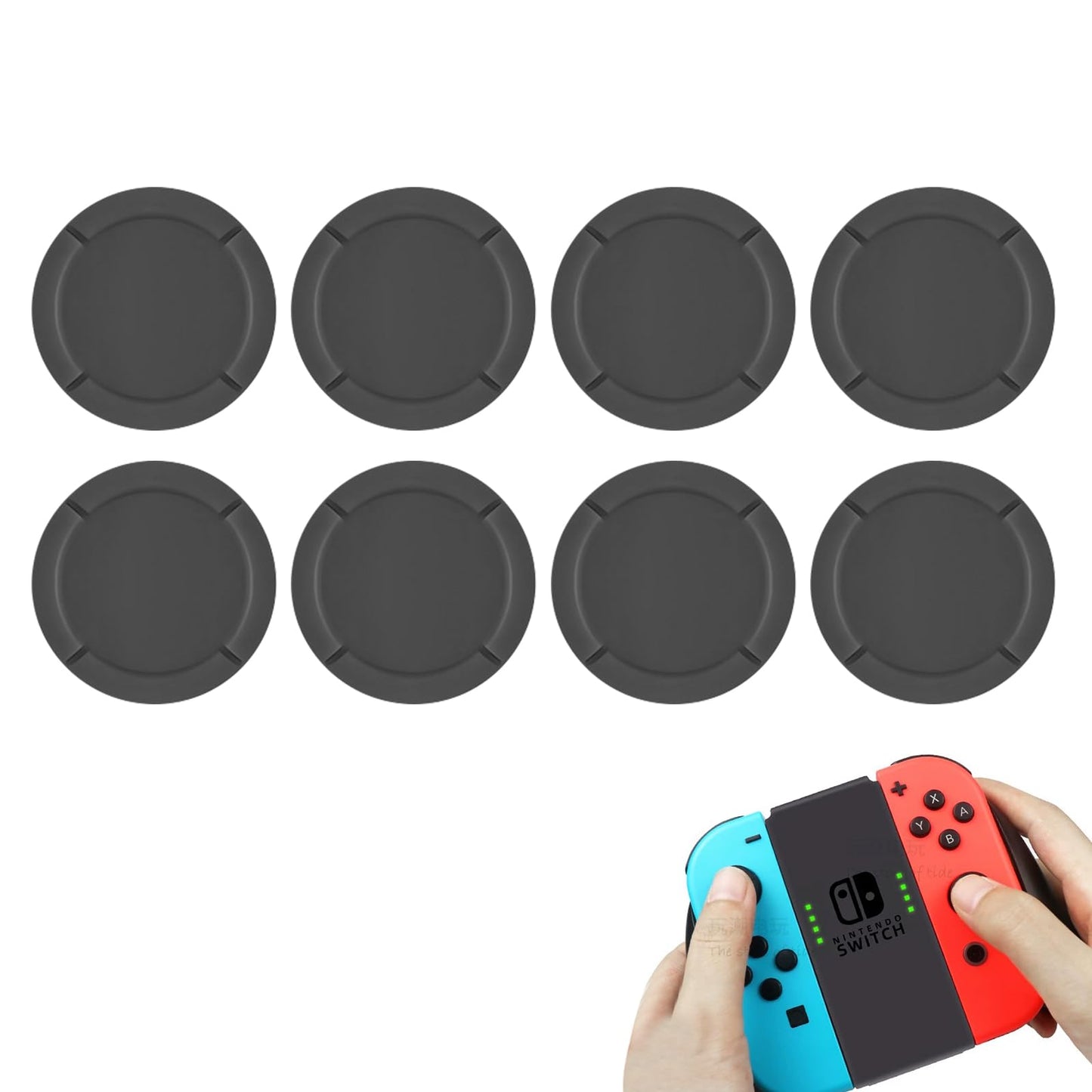 8 PCS Joystick Replacement Covers for Nintendo Switch Thumb Grips  Silicone Joystick Caps for Joycon Repair Accessories  Compatible with Nintendo Switch OLED & Switch Lite